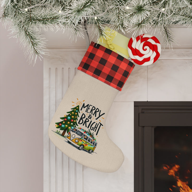 Camper with Lights Christmas Stocking