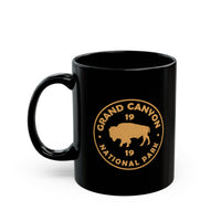 Grand Canyon National Park souvenir mug with buffalo and emblem design