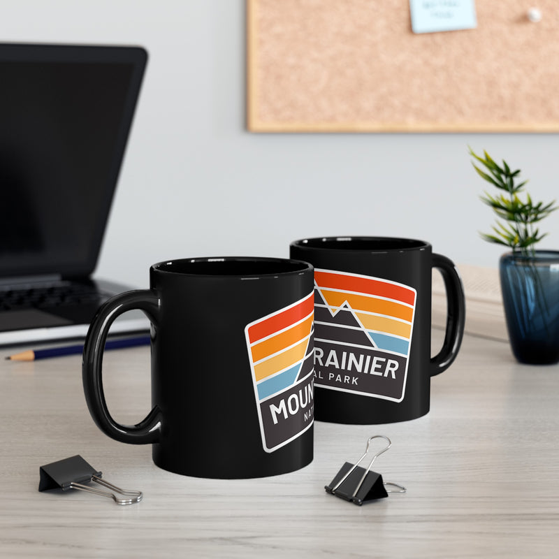 Mount Rainier Retro Stripe Mug Souvenir