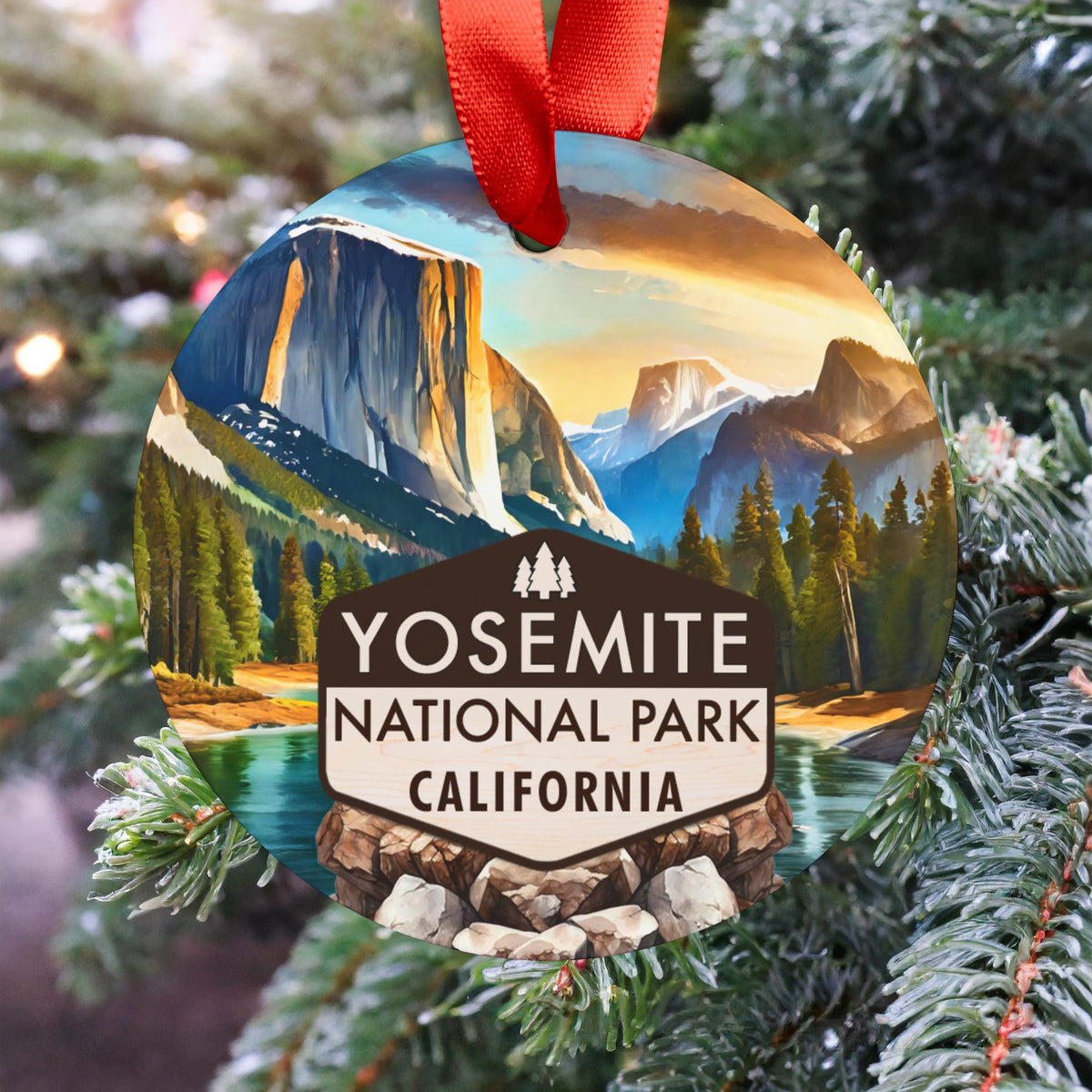 Yosemite Christmas Ornament with Ribbon