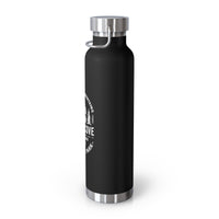 22oz vacuum insulated stainless steel water bottle with Cades Cove design, featuring trees and mountains, representing Great Smoky Mountains National Park.