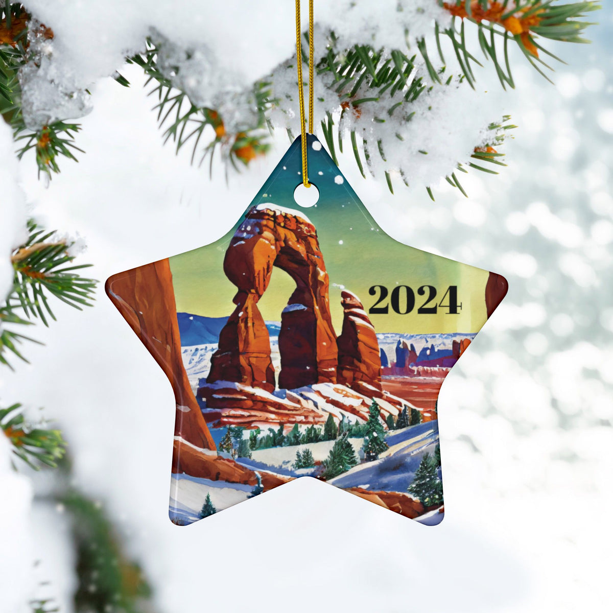 Arches National Park Ceramic Ornaments, 2-Side Print