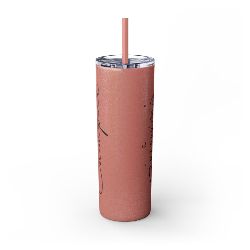 Happy Camper Skinny Tumbler with Straw, 20oz