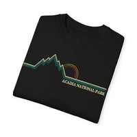 T-shirt with Acadia National Park text and a scenic mountain graphic.