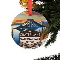 Crater Lake Christmas Ornament with Ribbon