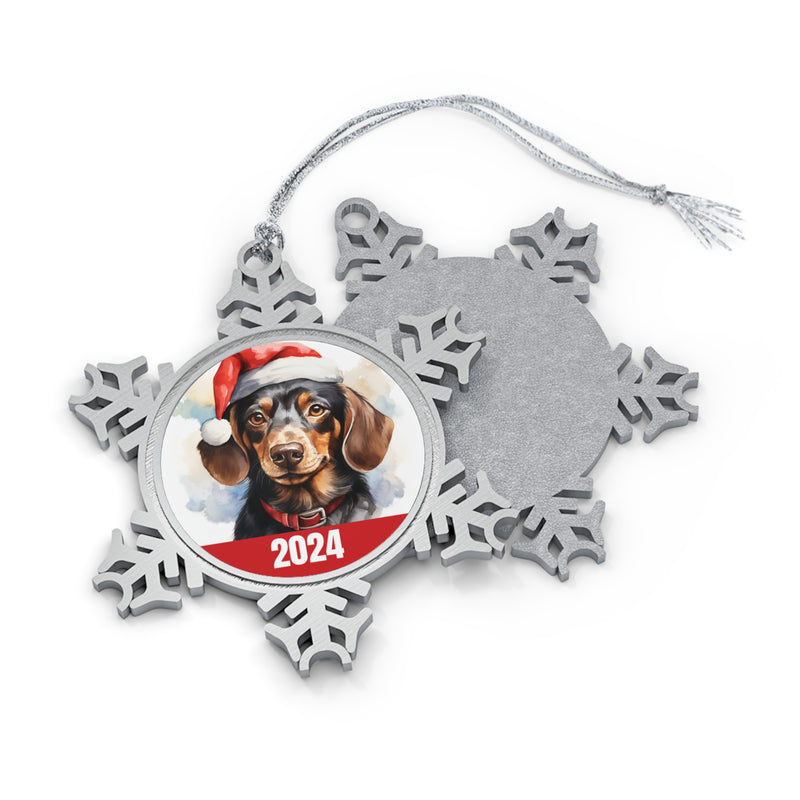 2024 Dachshund Christmas Pewter Snowflake Ornament