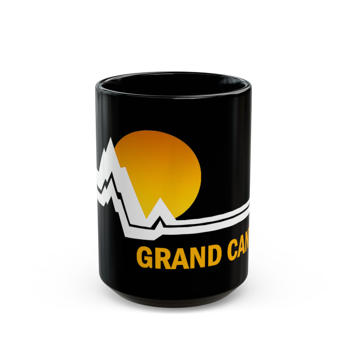 Grand Canyon National Park souvenir mug featuring a sunset and mountain design.