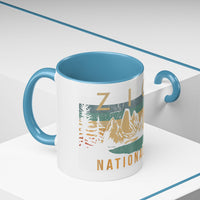 Zion National Park Mug - Ceramic Coffee Tea Cup with Vintage Mountain Sunset Design