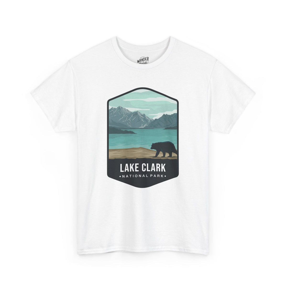 Lake Clark National Park T-Shirt with Bear and Mountain Lake Scene