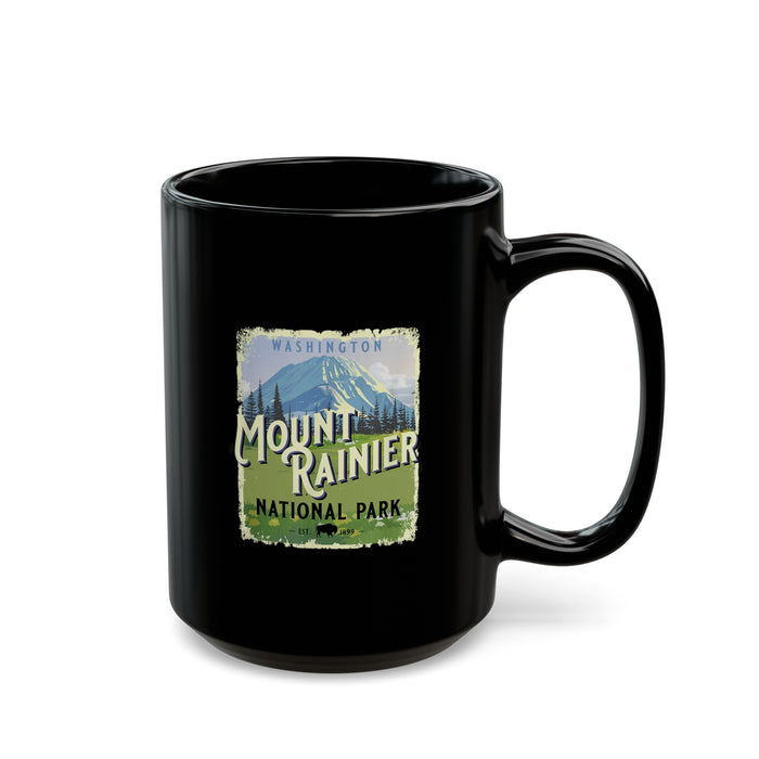 Mount Rainier National Park souvenir mug with vintage design