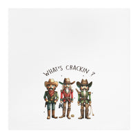 Funny Cowboy Nutcracker Christmas Tea Towel, What's Crackin'? Holiday Decor Kitchen Towel