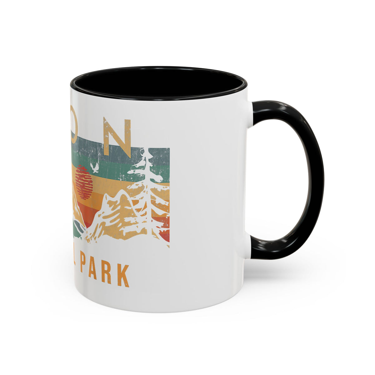 Zion National Park Mug - Ceramic Coffee Tea Cup with Vintage Mountain Sunset Design