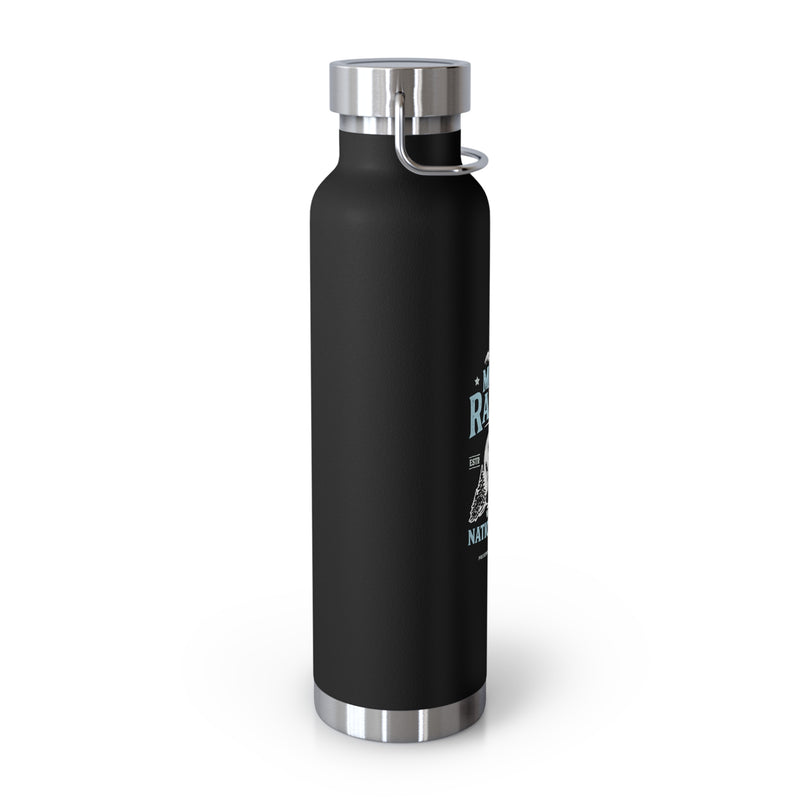 Mount Rainier National Park stainless steel water bottle with bear design.