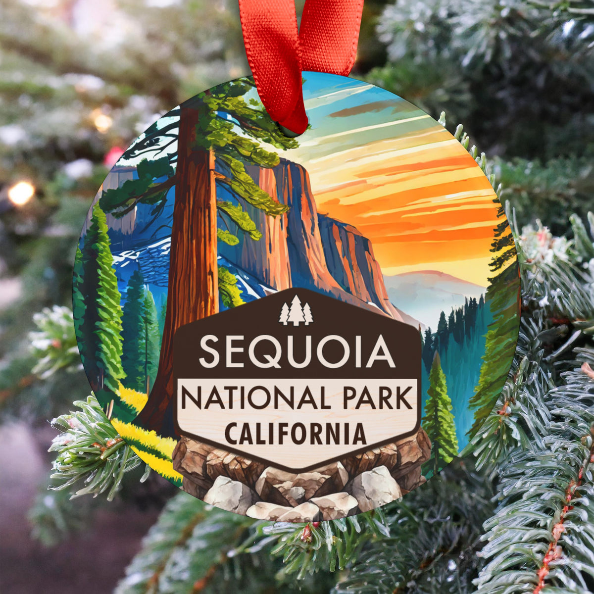 Sequoia Christmas Ornament with Ribbon