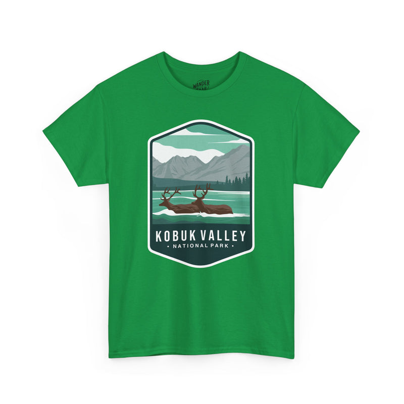 Kobuk Valley National Park T-Shirt with Caribou and Mountain Landscape Illustration