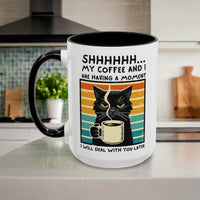 Funny Black Cat Coffee Mug with Free Shipping, Microwave and Dishwasher Safe