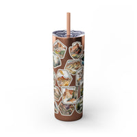 National Park Stamps Skinny Tumbler with Straw, 20oz