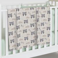 Raccoons in Forest Unisex Baby Swaddle Blanket