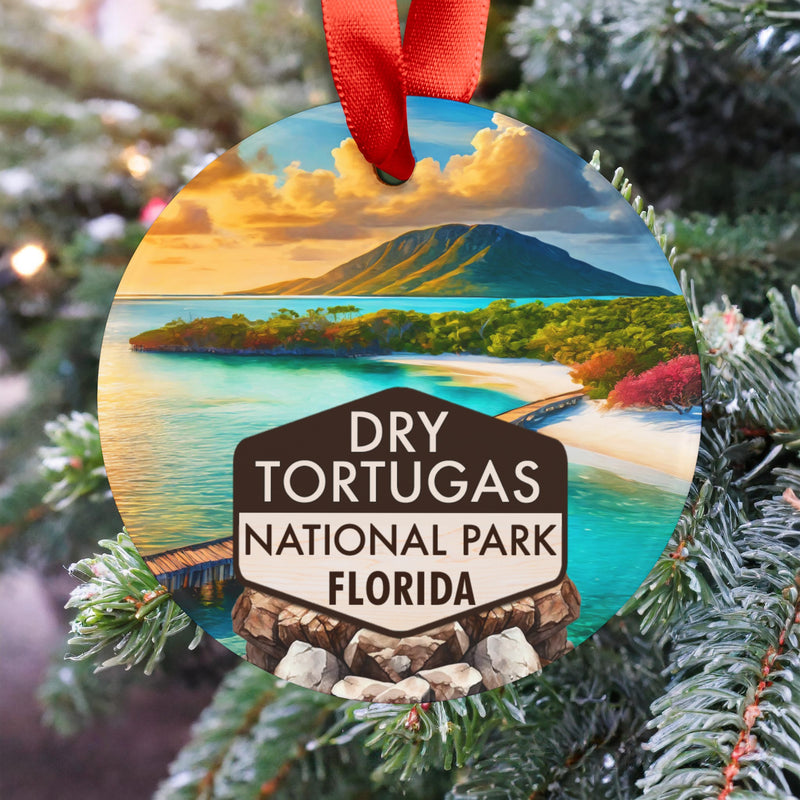 Dry Tortugas Christmas Ornament with Ribbon