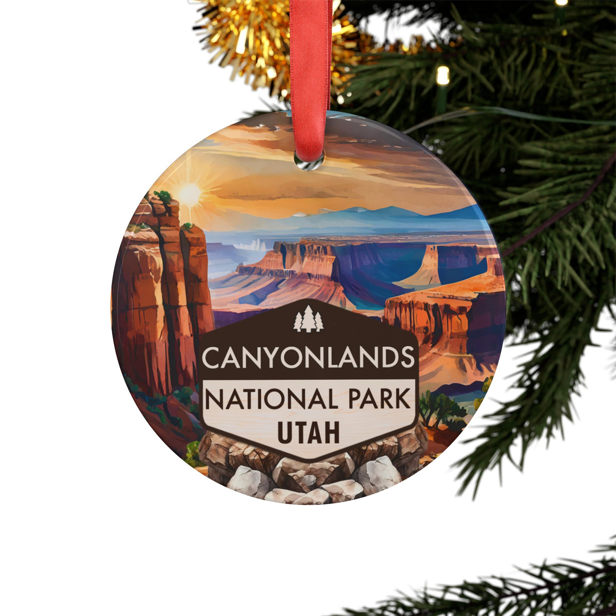 Canyonlands Christmas Ornament with Ribbon