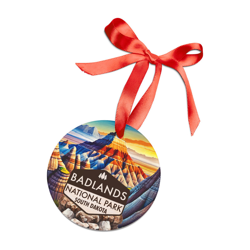 Badlands Christmas Ornament with Ribbon