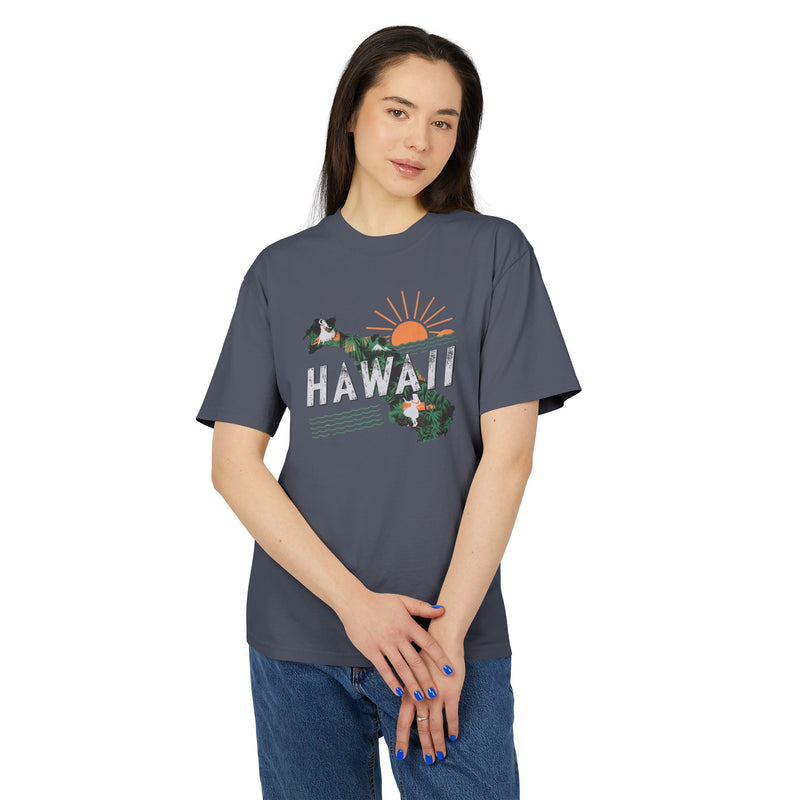 Hawaii Retro State Unisex Heavy Faded Tee