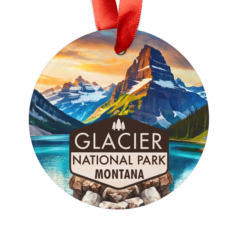 Glacier Christmas Ornament with Ribbon