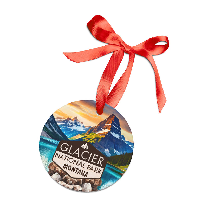 Glacier Christmas Ornament with Ribbon