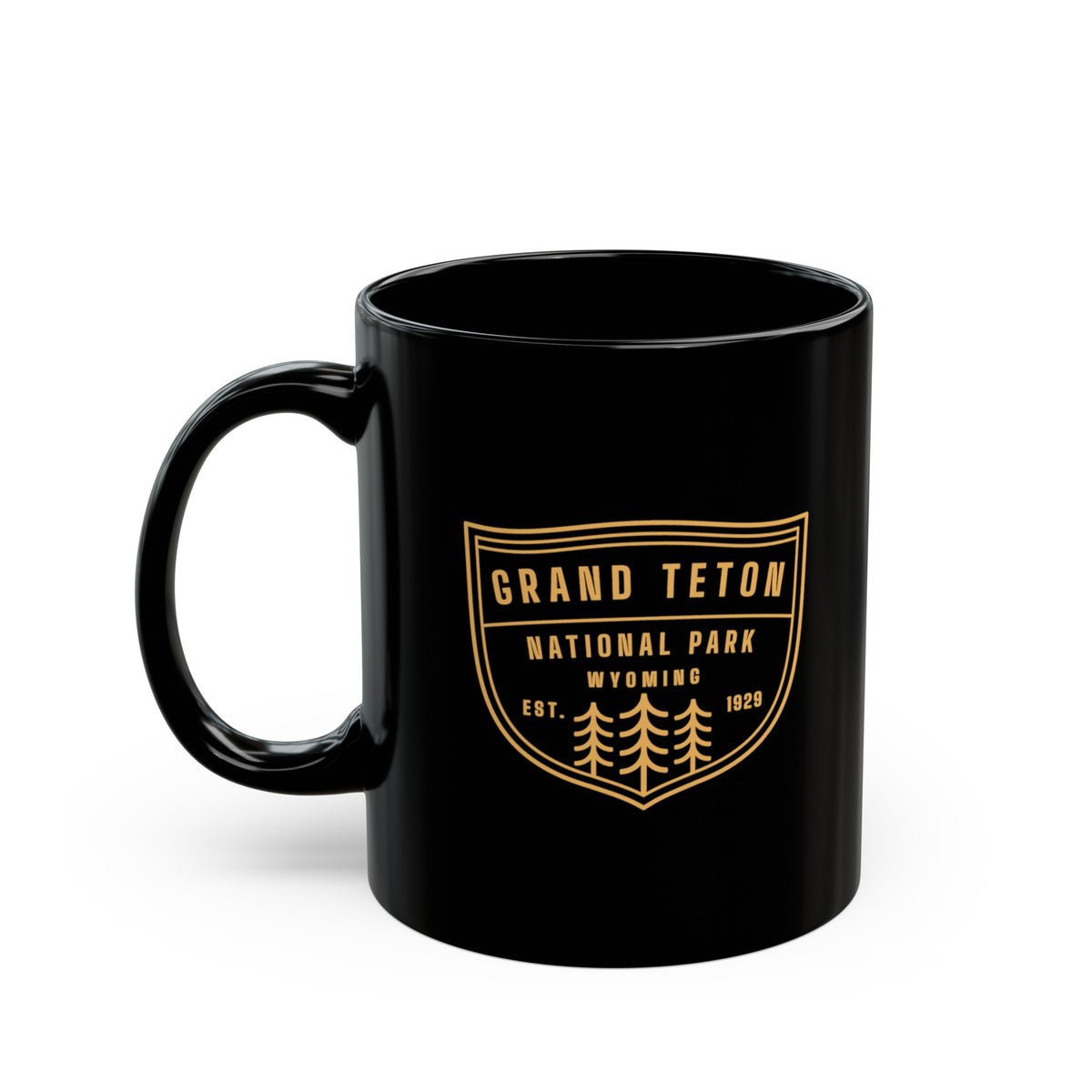 Grand Teton National Park Wyoming souvenir mug with crest design.