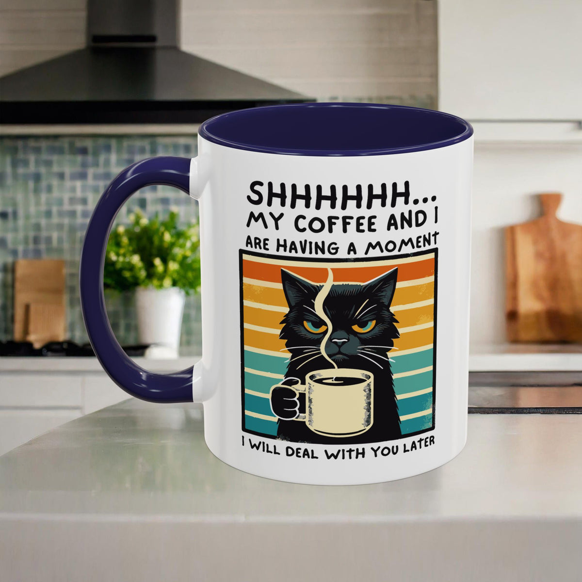 Funny Black Cat Coffee Mug with Free Shipping, Microwave and Dishwasher Safe