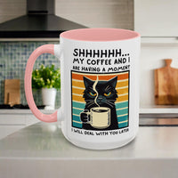 Funny Black Cat Coffee Mug with Free Shipping, Microwave and Dishwasher Safe