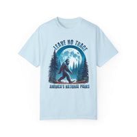 T-shirt featuring Bigfoot under a full moon with Leave No Trace message.