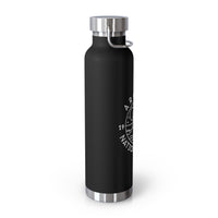 Image of a stainless steel water bottle featuring a design from Arches National Park.