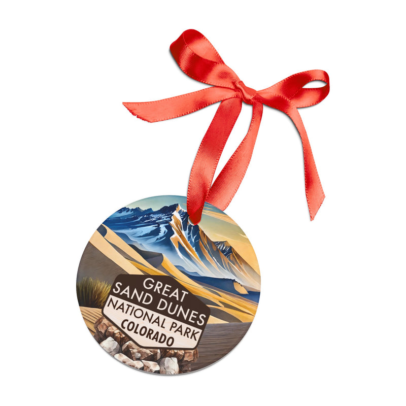 Great Sand Dunes Christmas Ornament with Ribbon