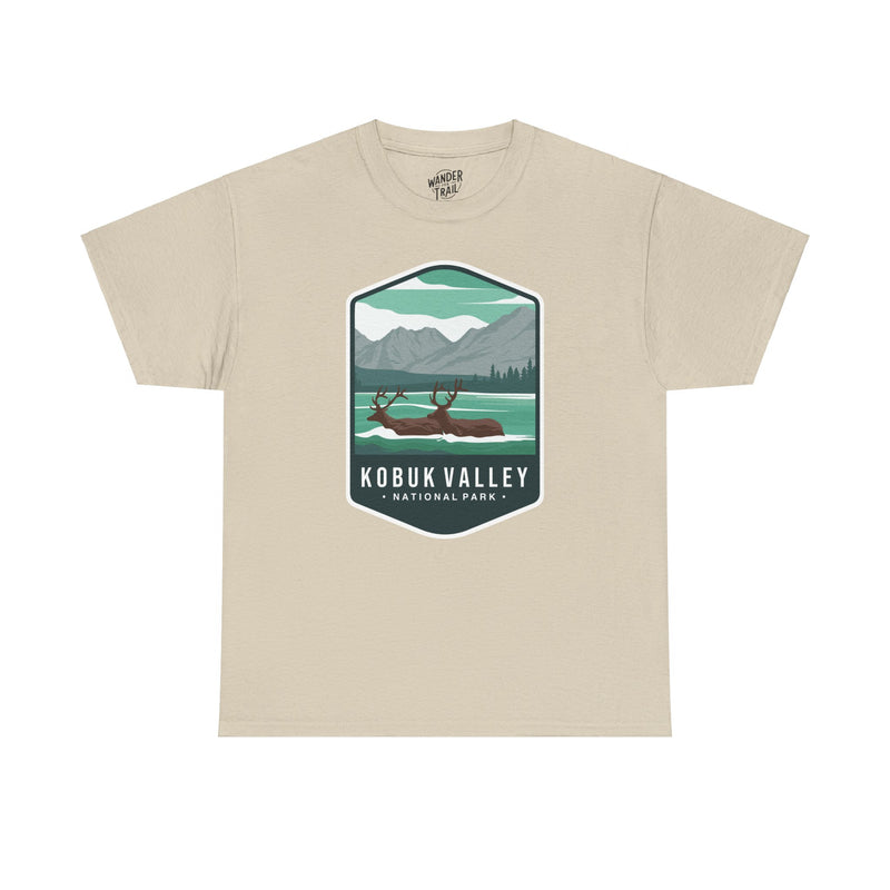 Kobuk Valley National Park T-Shirt with Caribou and Mountain Landscape Illustration