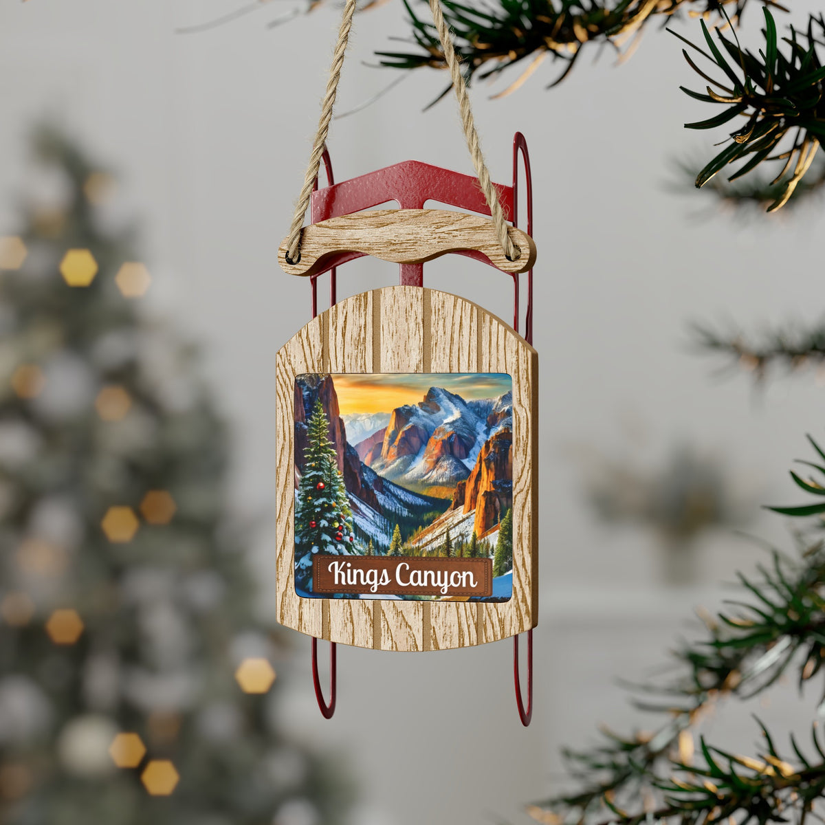 Kings Canyon National Park Christmas Sled Ornament