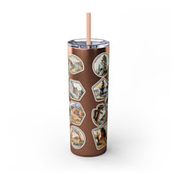 National Park Stamps Skinny Tumbler with Straw, 20oz