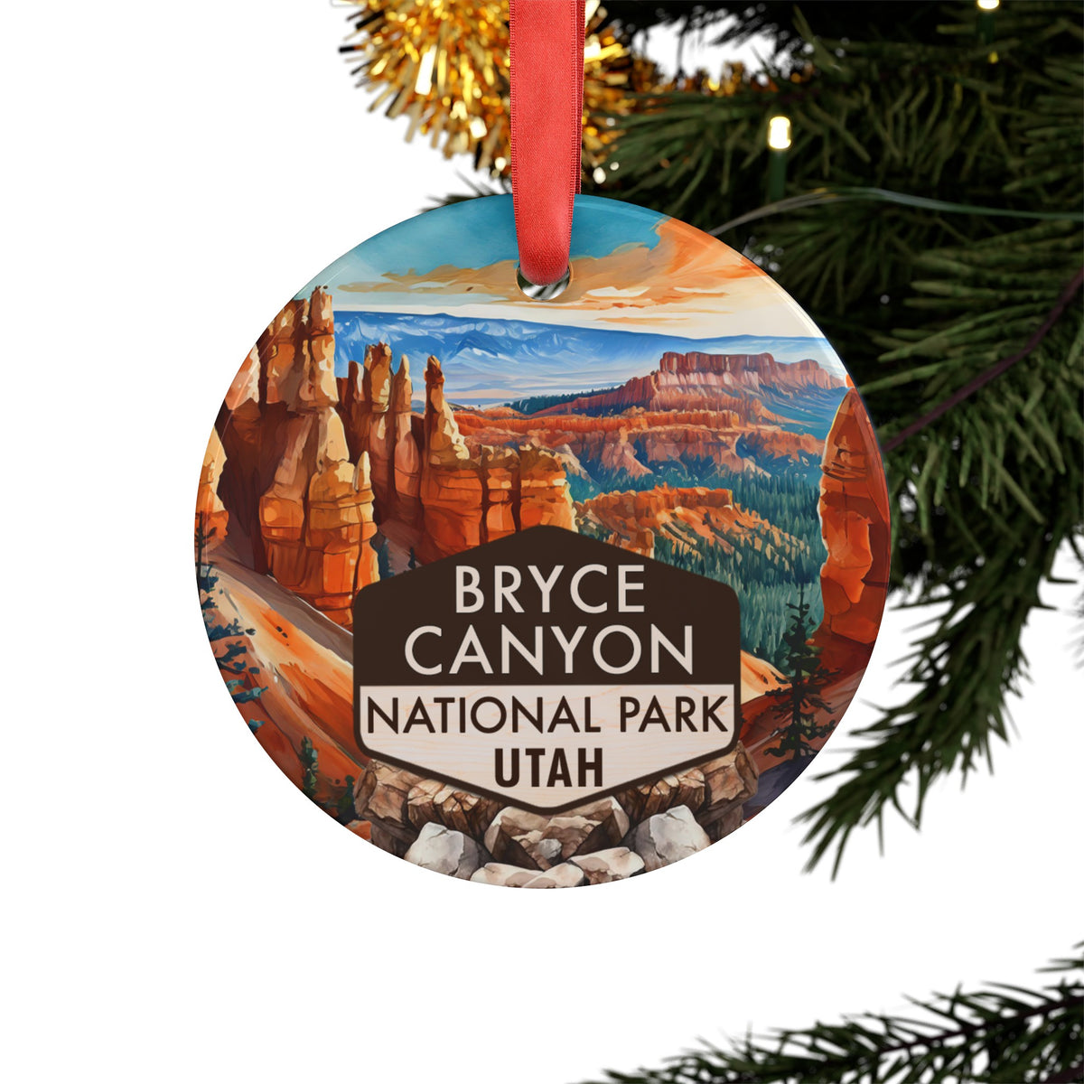 Bryce Canyon Christmas Ornament with Ribbon