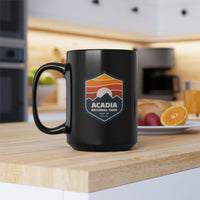 Acadia National Park Souvenir Mug with Sunrise Shield Design