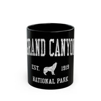 Grand Canyon National Park souvenir mug with wolf emblem design