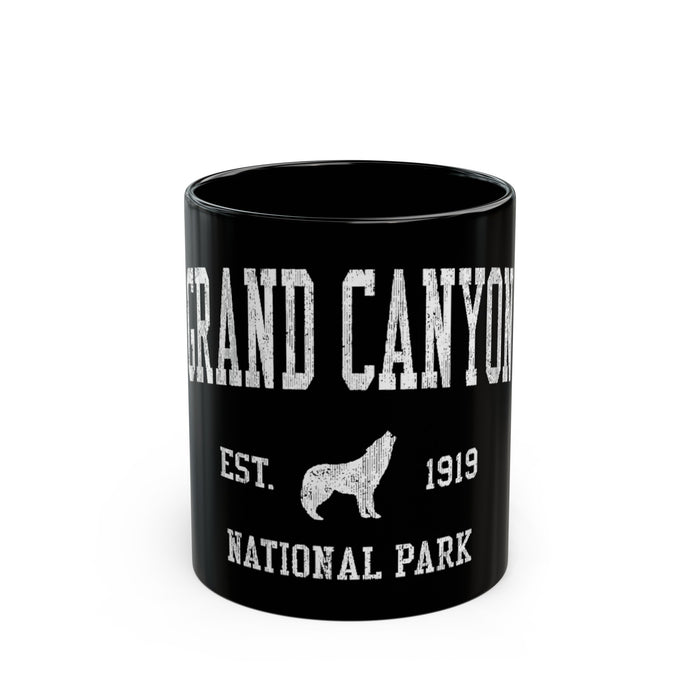 Grand Canyon National Park souvenir mug with wolf emblem design