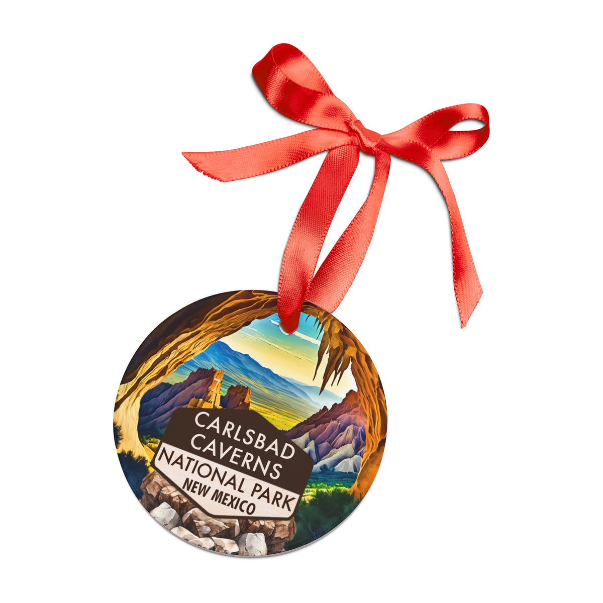 Carlsbad Caverns Christmas Ornament with Ribbon