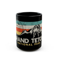 Grand Teton National Park souvenir mug featuring a vintage mountain design.