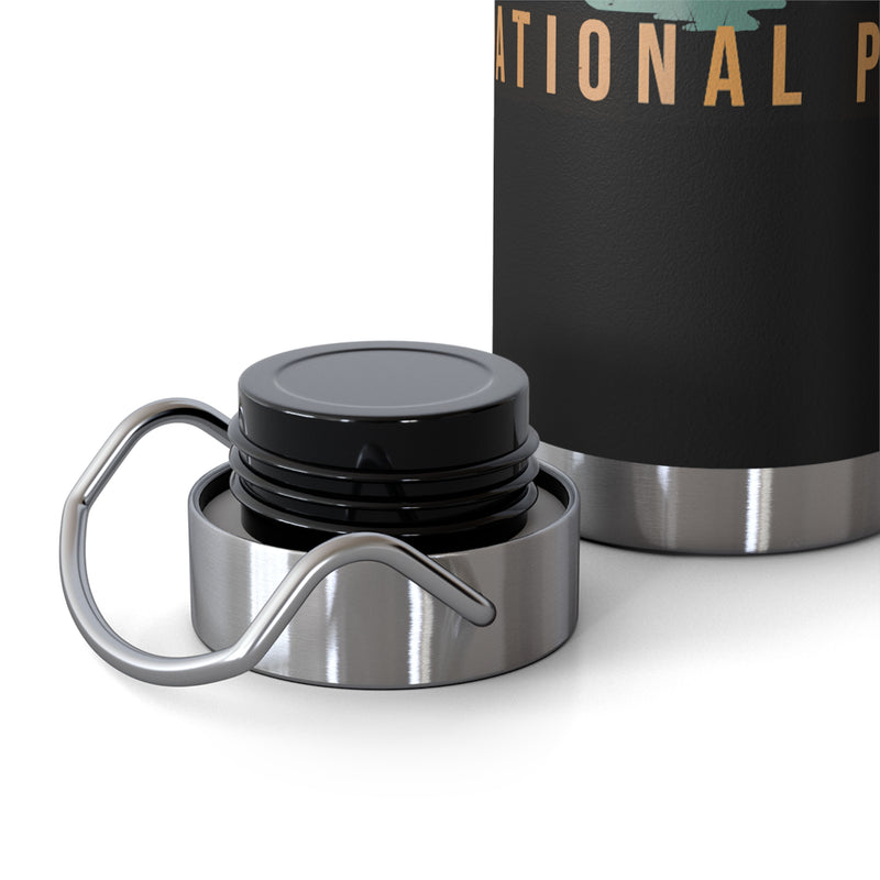 Grand Canyon National Park souvenir water bottle featuring a scenic landscape design and stainless steel construction.