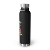 Image of a stainless steel water bottle featuring a design from Arches National Park in Utah.