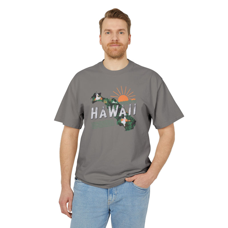 Hawaii Retro State Unisex Heavy Faded Tee