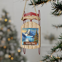 Glacier Bay National Park Christmas Sled Ornament