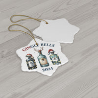 Gingle Bells Ceramic Ornament, 2024 Gin-Themed Holiday Keepsake With Free Shipping