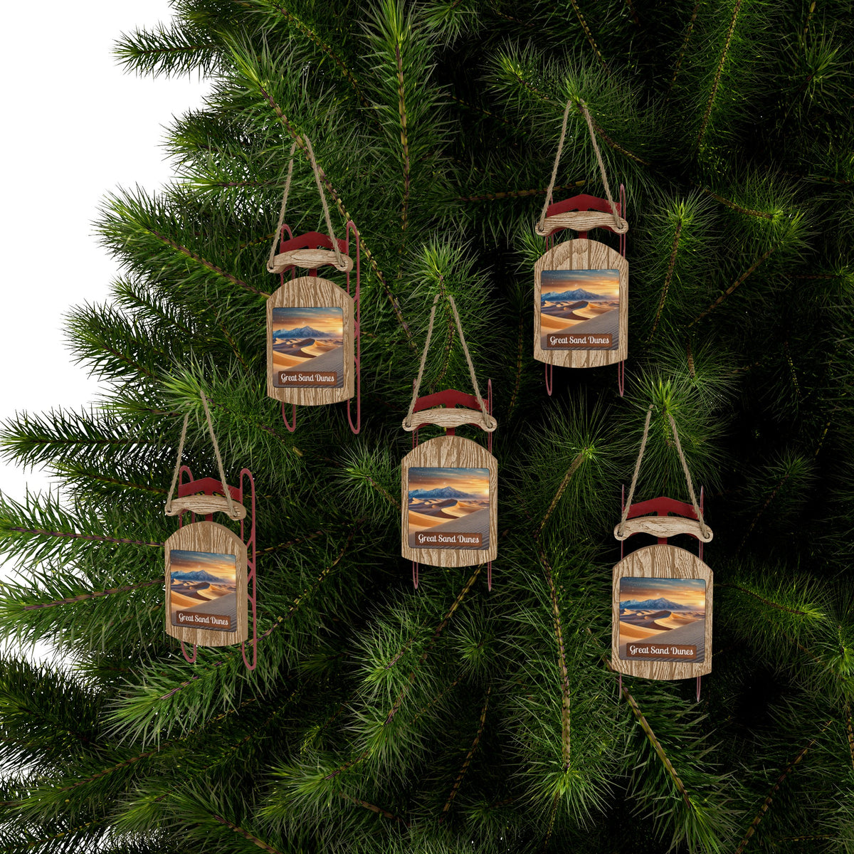 Great Sand Dunes National Park Christmas Sled Ornament