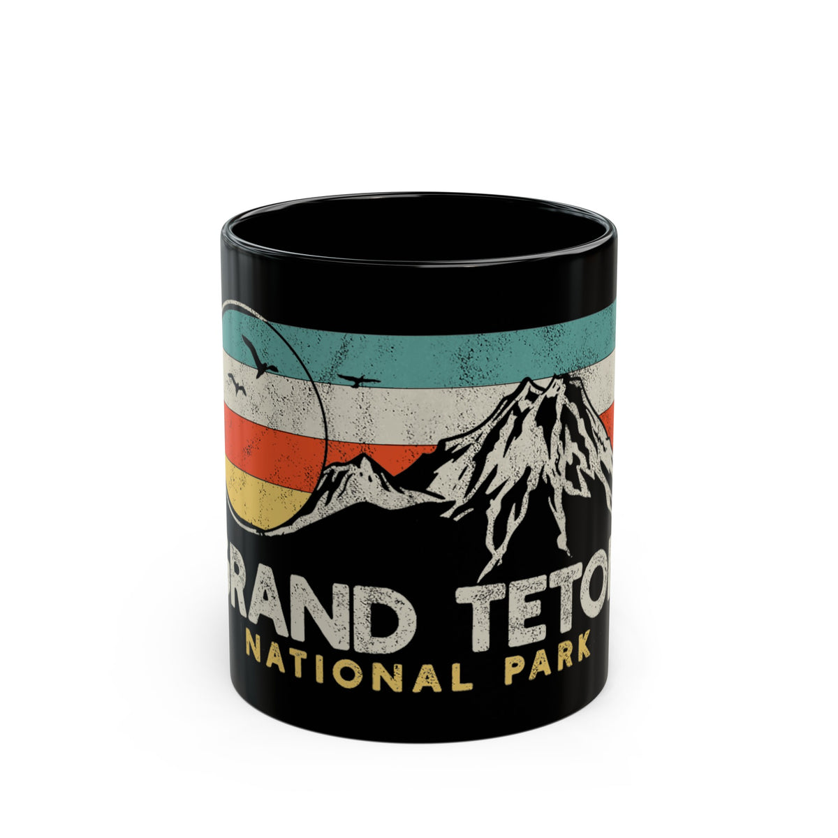 Grand Teton National Park souvenir mug featuring a vintage mountain design.